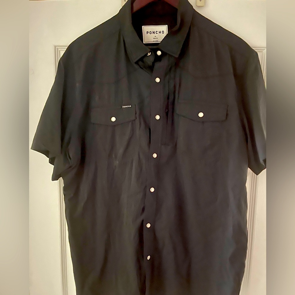 Men’s Poncho Cabrito Shirt Casual Dress Shirt